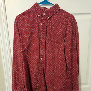 American Eagle Medium Untucked Red Button Down Shirt